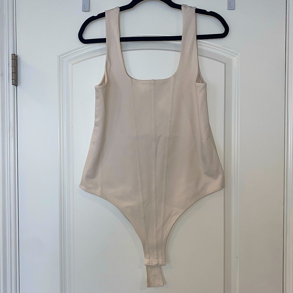 A New Day Cream Scoop-Neck Tank Top Bodysuit